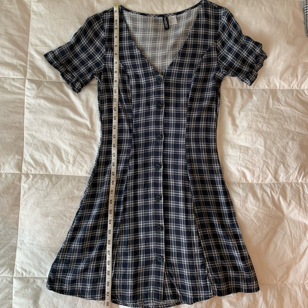 Divided by H&M blue plaid skater dress
